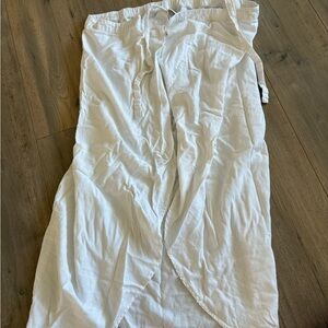 Revamped Cream Linen Skirt